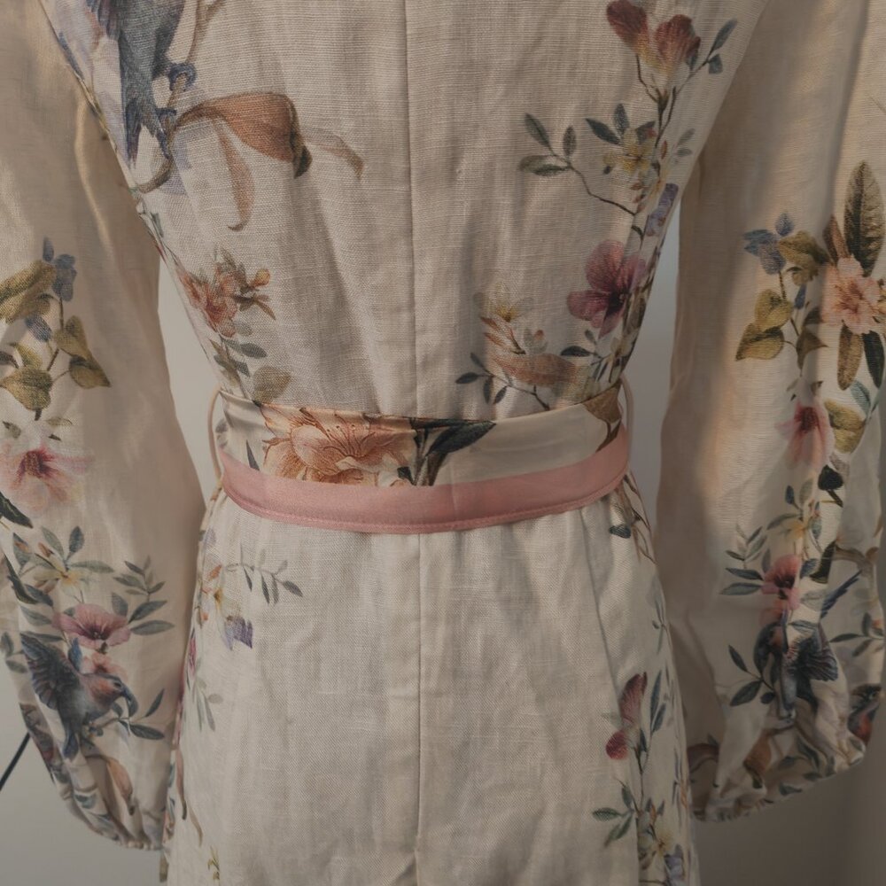 Zimmermann Rebellious style white floral long-sleeved midi dress - Picture 5 of 11